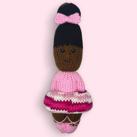 Handmade Knit Ballerina Doll with Interchangeable Tu Tu’s Handcrafted Plushie - Picture 5 of 9